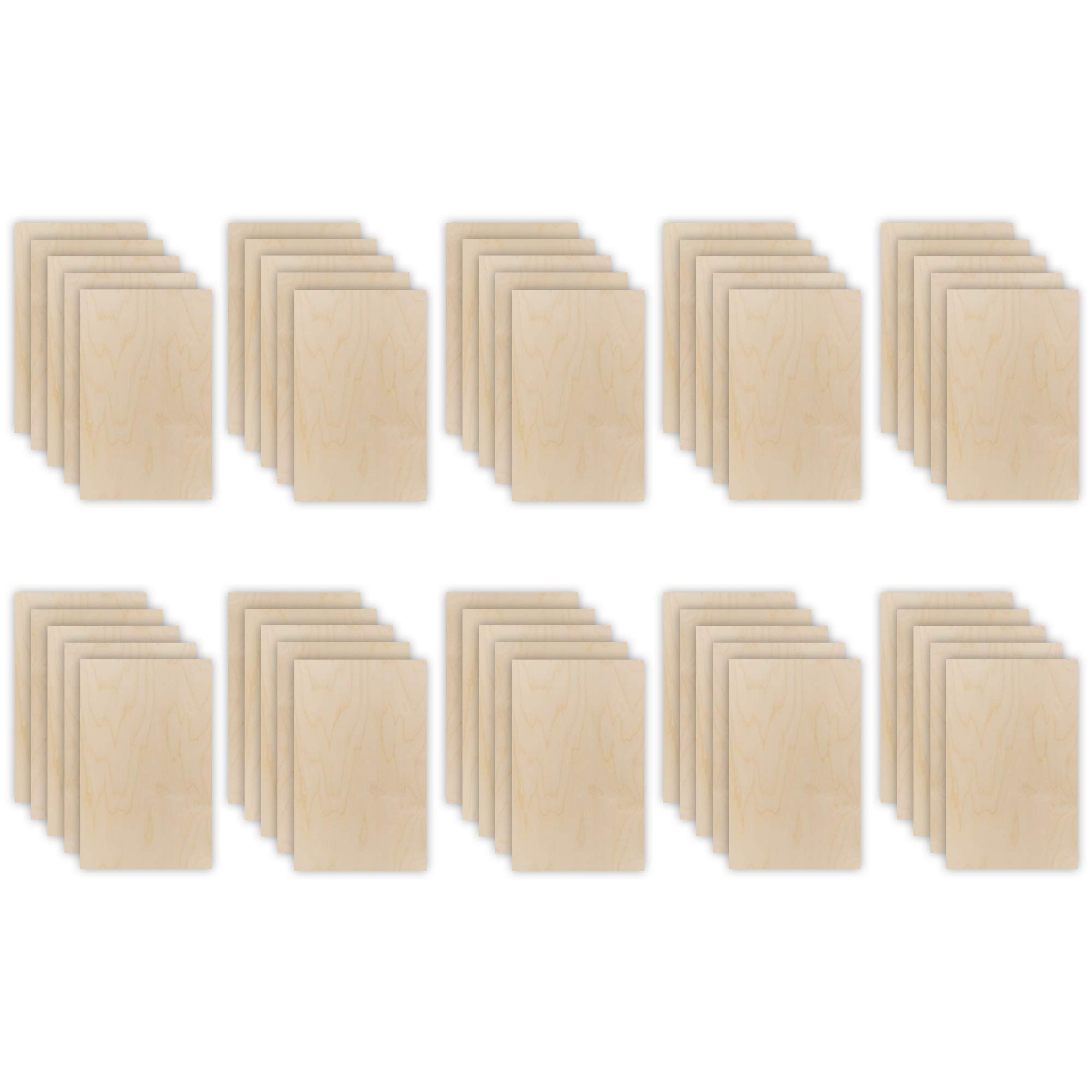 50 Pack | 3mm 1/8th inch Premium Baltic Birch Plywood, 12” x 19”, Glowforge Ready, Hand Selected Gra