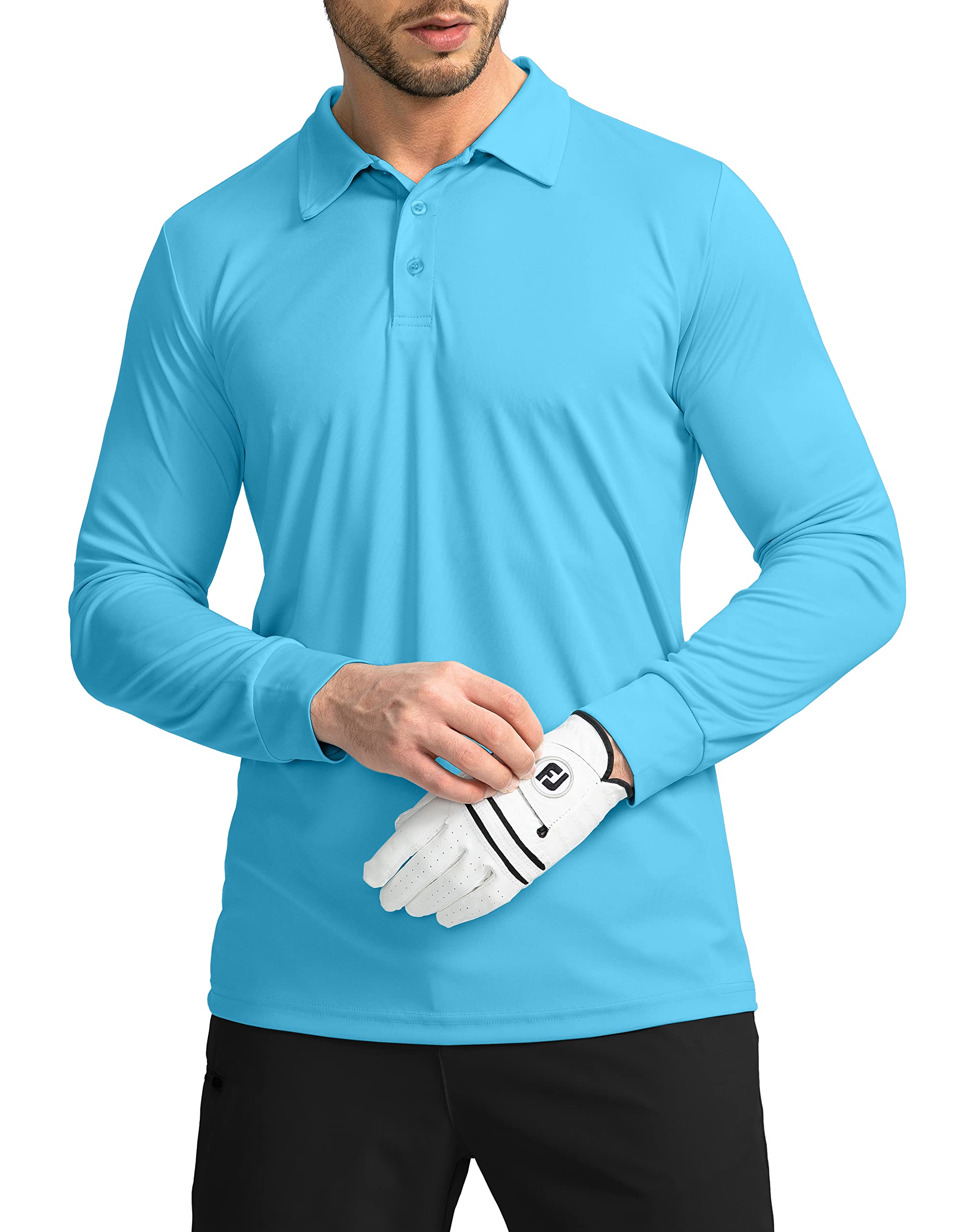 Mens Polo Shirt Long Sleeve Golf Shirts Lightweight Upf 50