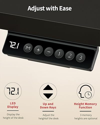 Miniatura 90 de Okin Escritorio eléctrico pequeño de pie, 40 x 24 pulgadas, altura ajustable, color negro, estación de trabajo para oficina en casa Negro