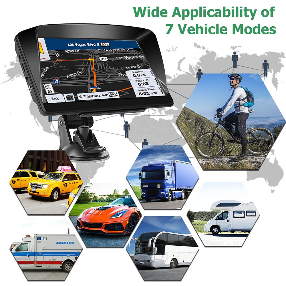 Sat Nav for Cars and Trucks UK 2025, 7 Inch HD Touchscreen Truck SatNav with Free Lifetime Maps Update, Offline GPS Navigation for HGV, Lorry, Van, 3D/2D Navigation, Multi-Language Support — view 5