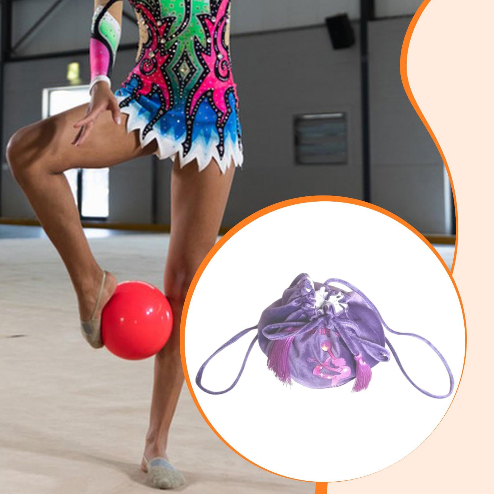 Qianly Mochila con Cordón para Gimnasia de Terciopelo Bolso Impreso para Balones Saco de Almacenamiento con Correa Ajustable Bolsa Ligera para Equipos