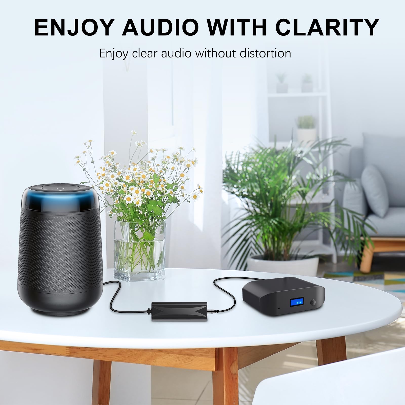 Aislamiento de ruido de bucle de tierra mejorado, filtro de ruido de zumbidos con cable de audio de 3.5 mm para sistema estéreo de audio de coche/hogar (elimina el ruido de zumbido), color negro