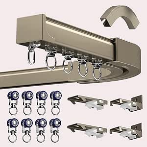 LIYI929GP Ceiling Curtain Track Bay Window Ceiling Curtain Rail With ...