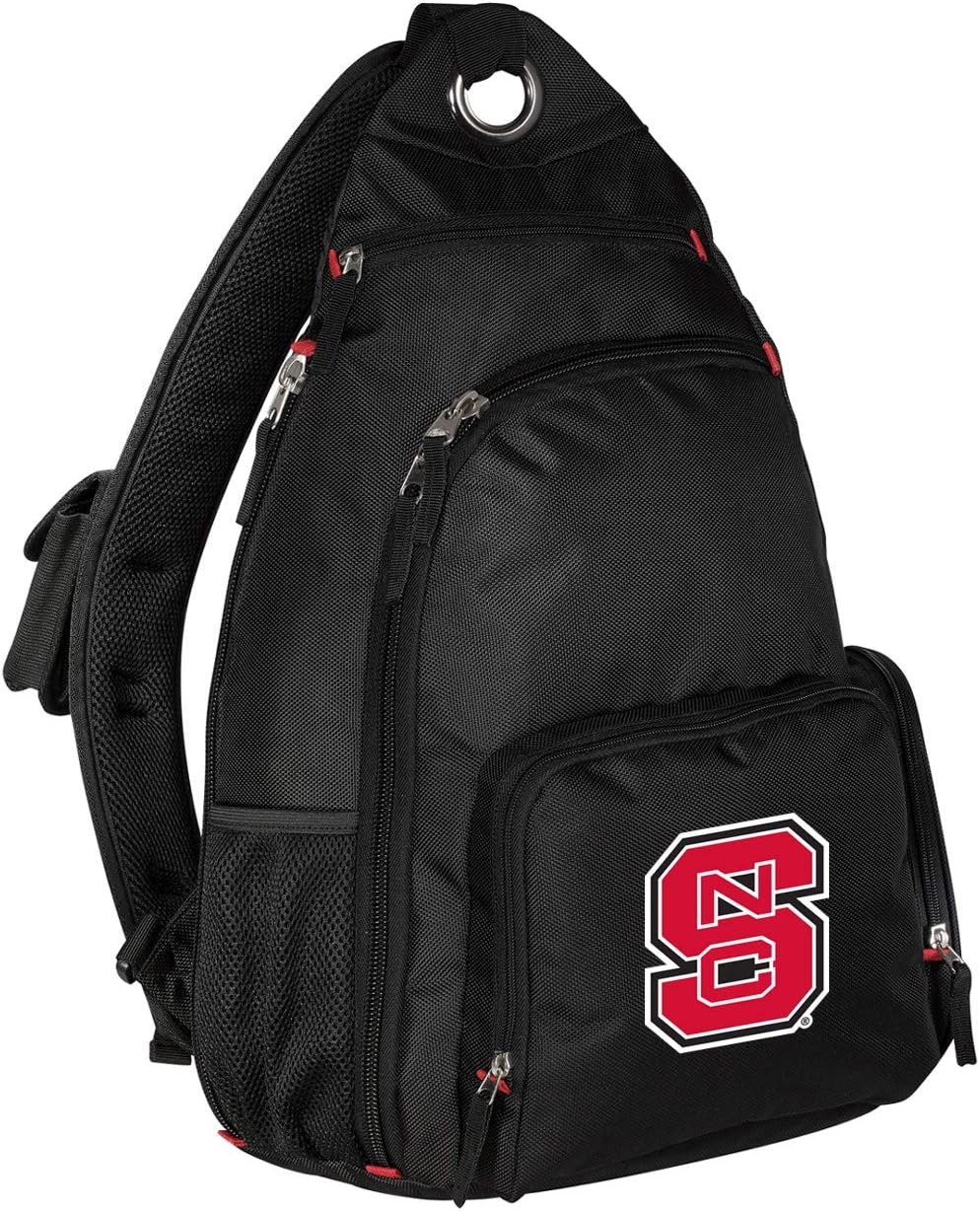 Broad Bay NC State Backpack Single Strap Wolfpack Sling Backpack One Size Black
