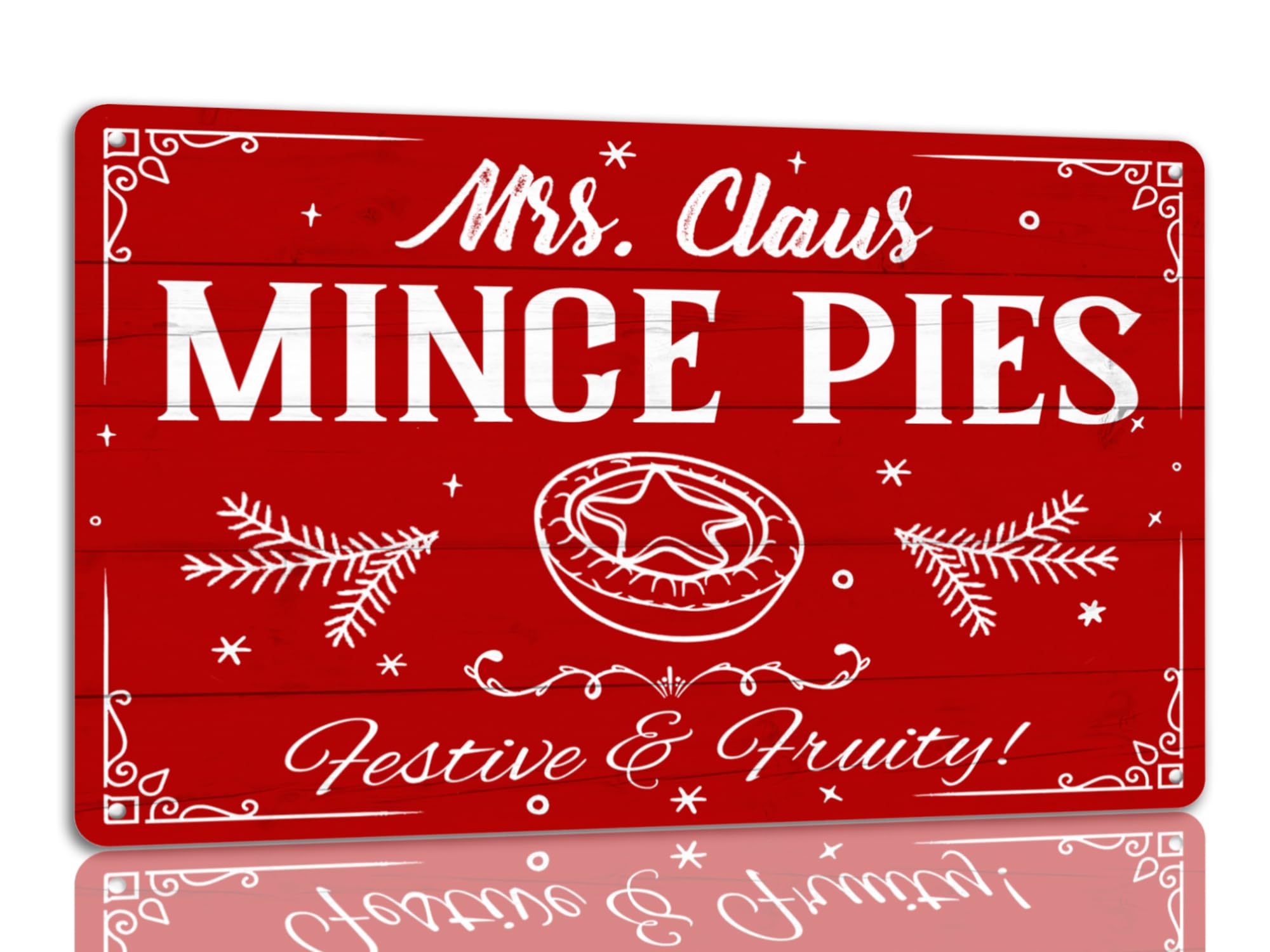 peiyeety Mrs Claus Mince Pies Tin Sign Funny Christmas Metal Signs Retro Santa Sign Christmas Wall Art Decor For Home Cafe Shop 8x12 Inch