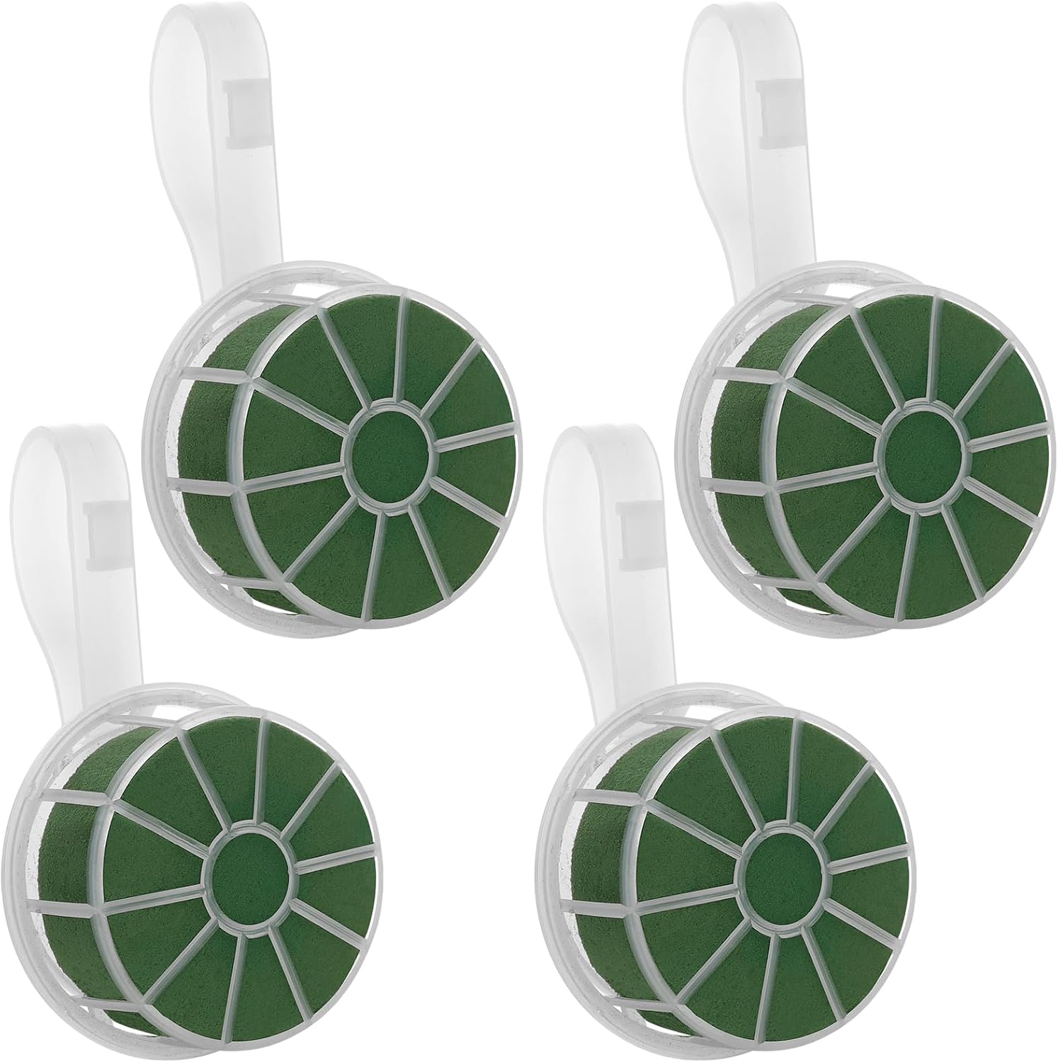 FUNSUEI 4 PCS Wedding Bouquet Holder, Bridal Bouquet Handle, Bouquet Handle with Flower Foam Plastic Floral Foam Holders for Bridal Bouquet Arrangement, green