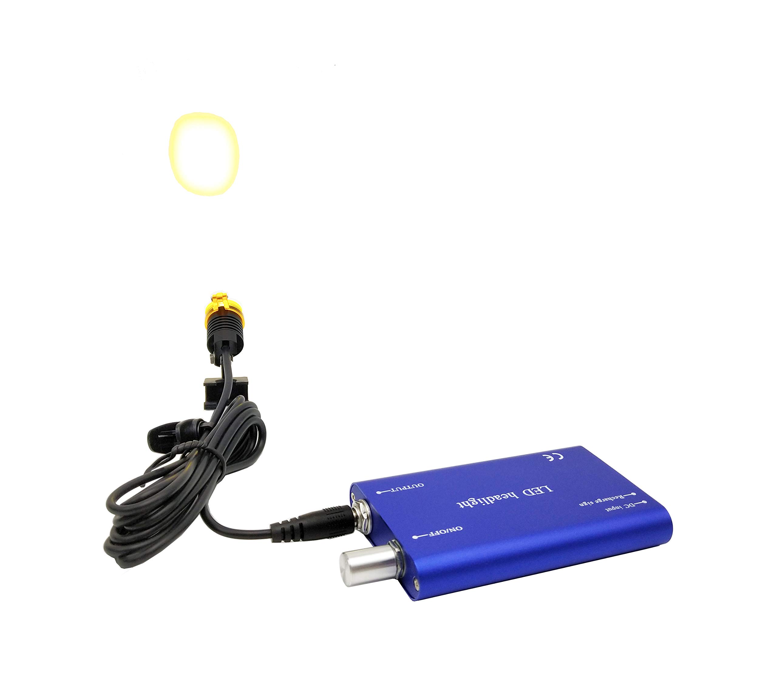 Mikes Dental Lampe frontale LED 3 W à clipser avec tablette d'ombrage pour loupes jumelles médicales chirurgicales (Bleu)