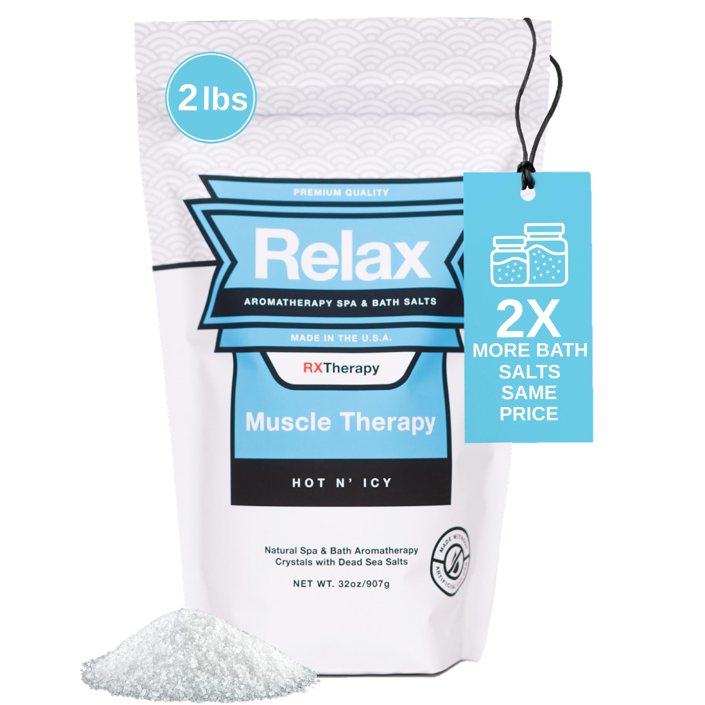Relax Spa & Bath Sels de bain d'aromathérapie au sel d'Epsom, récupération musculaire, trempage musculaire douloureux, sel de la mer morte, aromathérapie, spa, jacuzzi, thérapie musculaire