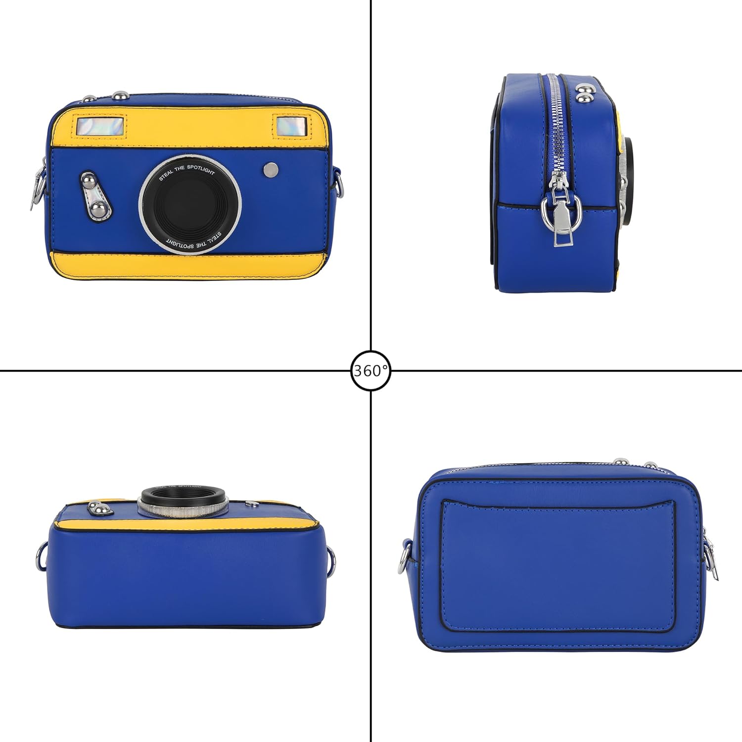 Felite Fnn Women Camera Shaped Crossbody Handbag Vintage PU Leather Shoulder Bag - Image 6