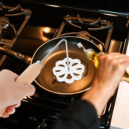 Miniatura 4 de Moldes de roseta sueca de hierro para gofres, impresión creativa de tartas, galletas, pastelería, utensilios de cocina (patrón de flores)