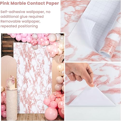 Miniatura 43 de practicalWs Papel tapiz de mármol para despegar y pegar de 15.7 x 236.2 pulgadas, papel de contacto de mármol para armarios y cajones, papel