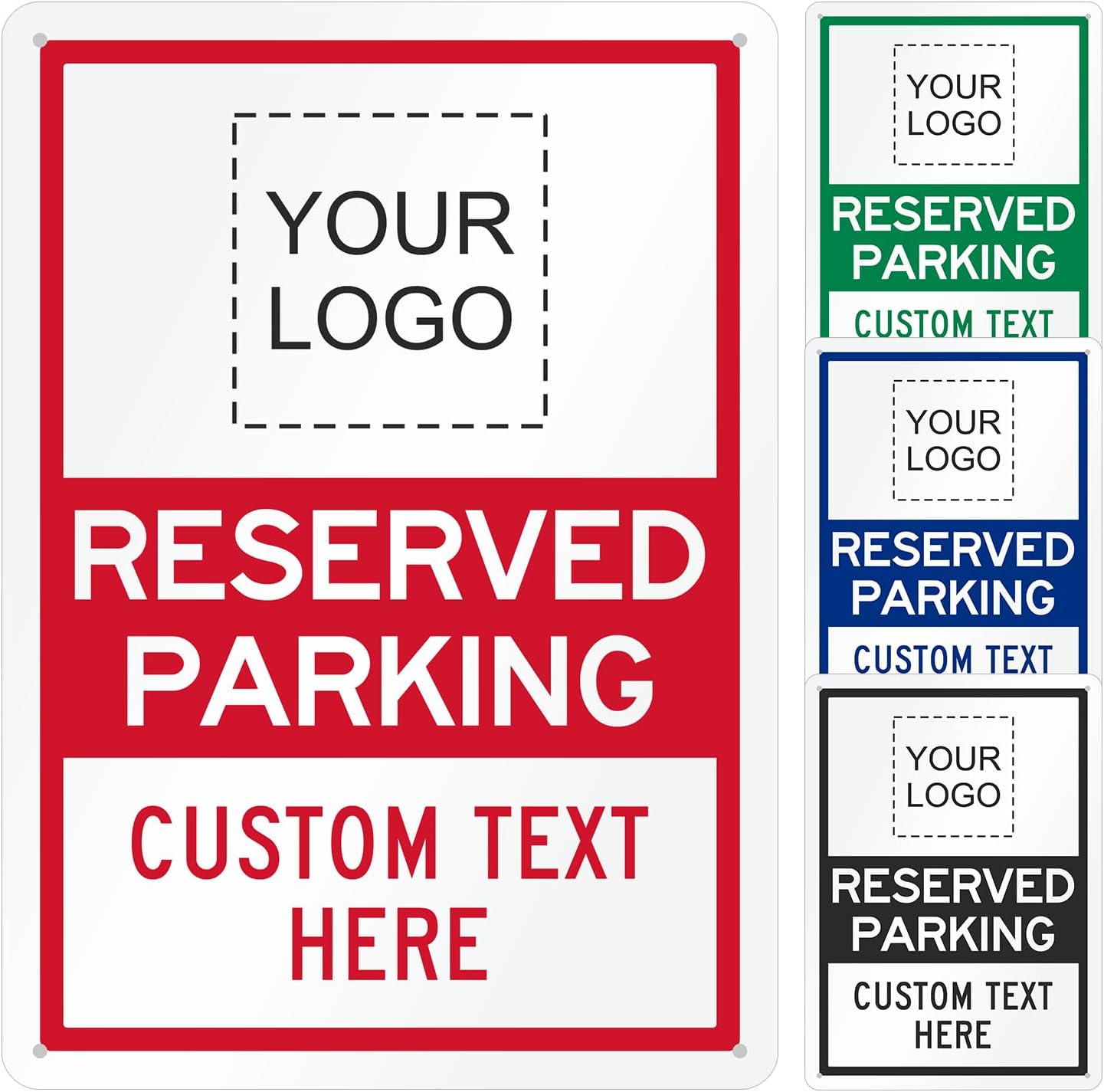 SmartSign Custom Reserved Parking Sign - Add Your Logo and Text, 14 x 10 inches, 40 mil Laminated Rustproof Aluminum Metal, Personalized Parking Sign for Businesses, Fade-Resistant, Made in USA