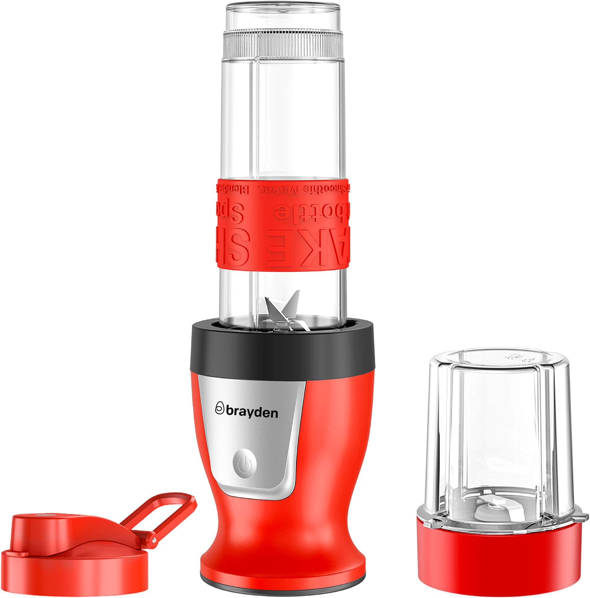Brayden Fito Rapid 2.0 300 W Power Blender/Juicer Mixer Grinder with BPA Free 500ml Tritan Bottle and Transparent Grinding Jar, Blush Red