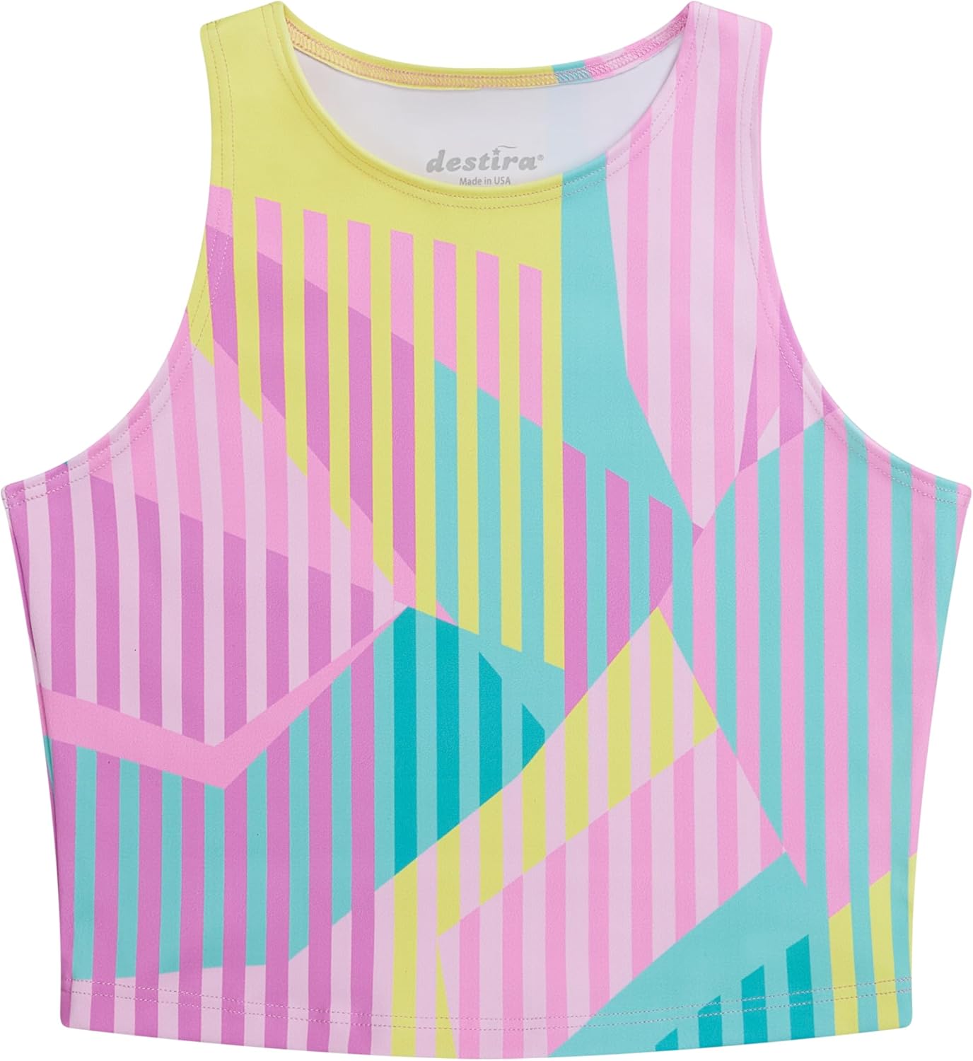 Destira Cropped Athletic Tank Top for Girls, Sherbet Racerback Workout Tank for Gymnastics, Dance & Training, Child X-Small (5)