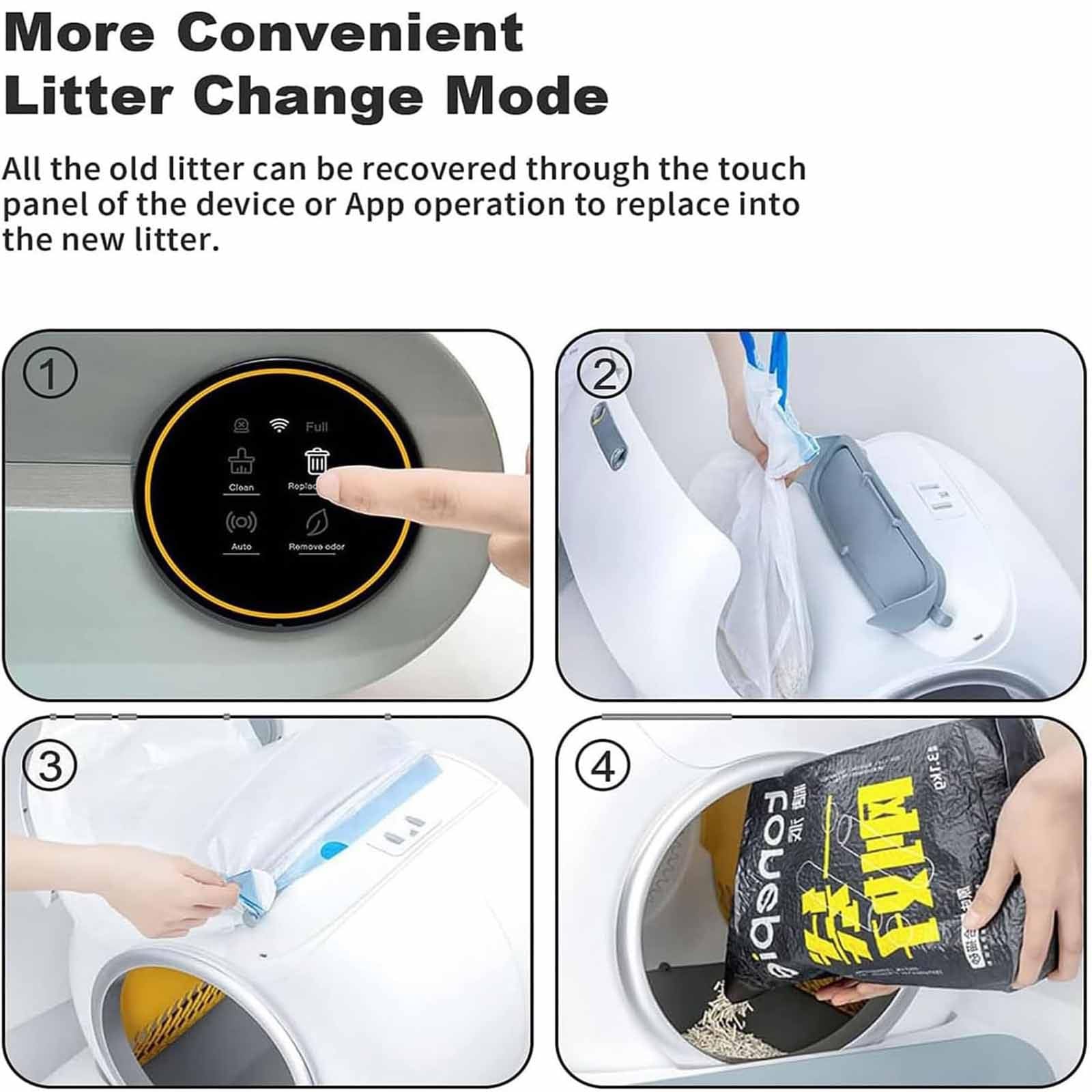 PixCy Lettiera per Gatti Autopulente,Lettiera per Gatti Automatica con capacità Extra Grande,Toilette per Gatti Automatica A Doppio Sensore,Controllo App,Eliminazione degli Odori