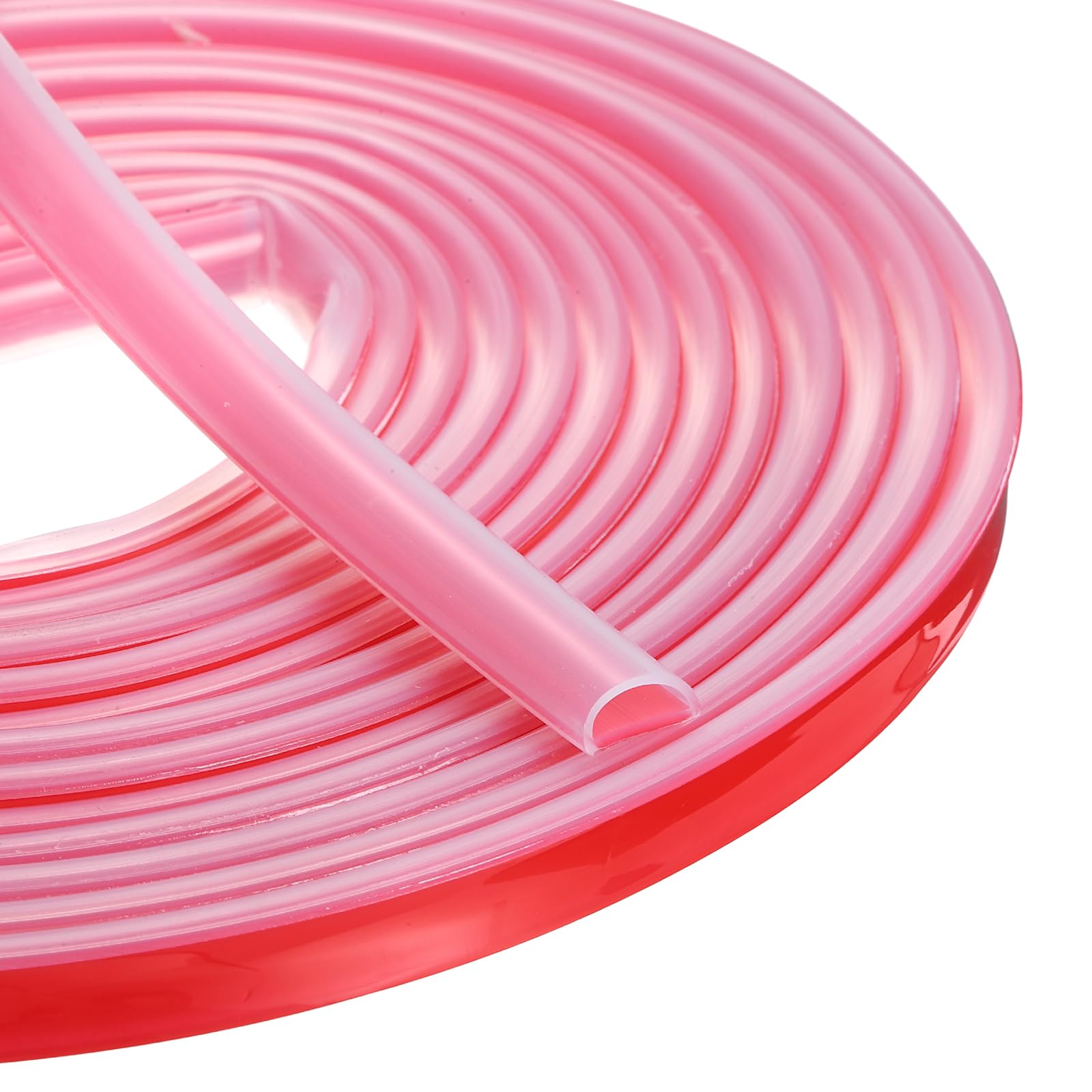 sourcing map Weather Stripping Door Seal, 26 ft Self-Adhesive D-Shape Seal Strip Silicone Insulation Window Gap Filler for Door Frame Sealing Gap (15/32" W x 1/4" T, Clear)