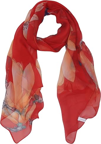 PANTONIGHT Long Chiffon Sheer Scarf Gradient Shaded Colors Lightweight Scarf For Womens