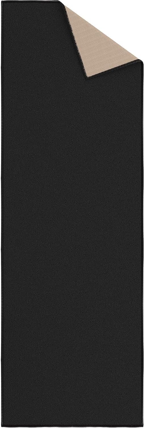 Ottomanson Hallway Runner Rug 20" x 53" Non Slip Solid Area Rugs Easy to Clean Laundry Rug Runner Durable & Pet Friendly Floor Carpet Runners for Hallways Entryway Living Room Kitchen, Black