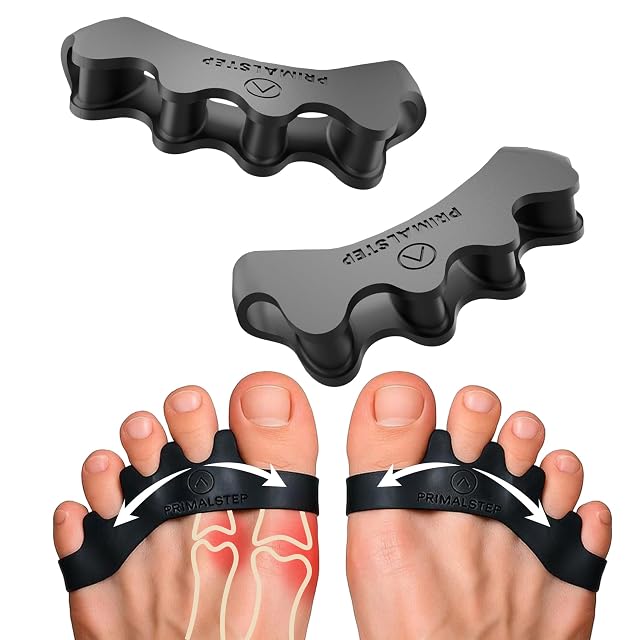PrimalStep Toe Separators Spreaders Spacers Straightener to Correct Toes for Men and Women Bunion Corrector Foot Pain Plantar