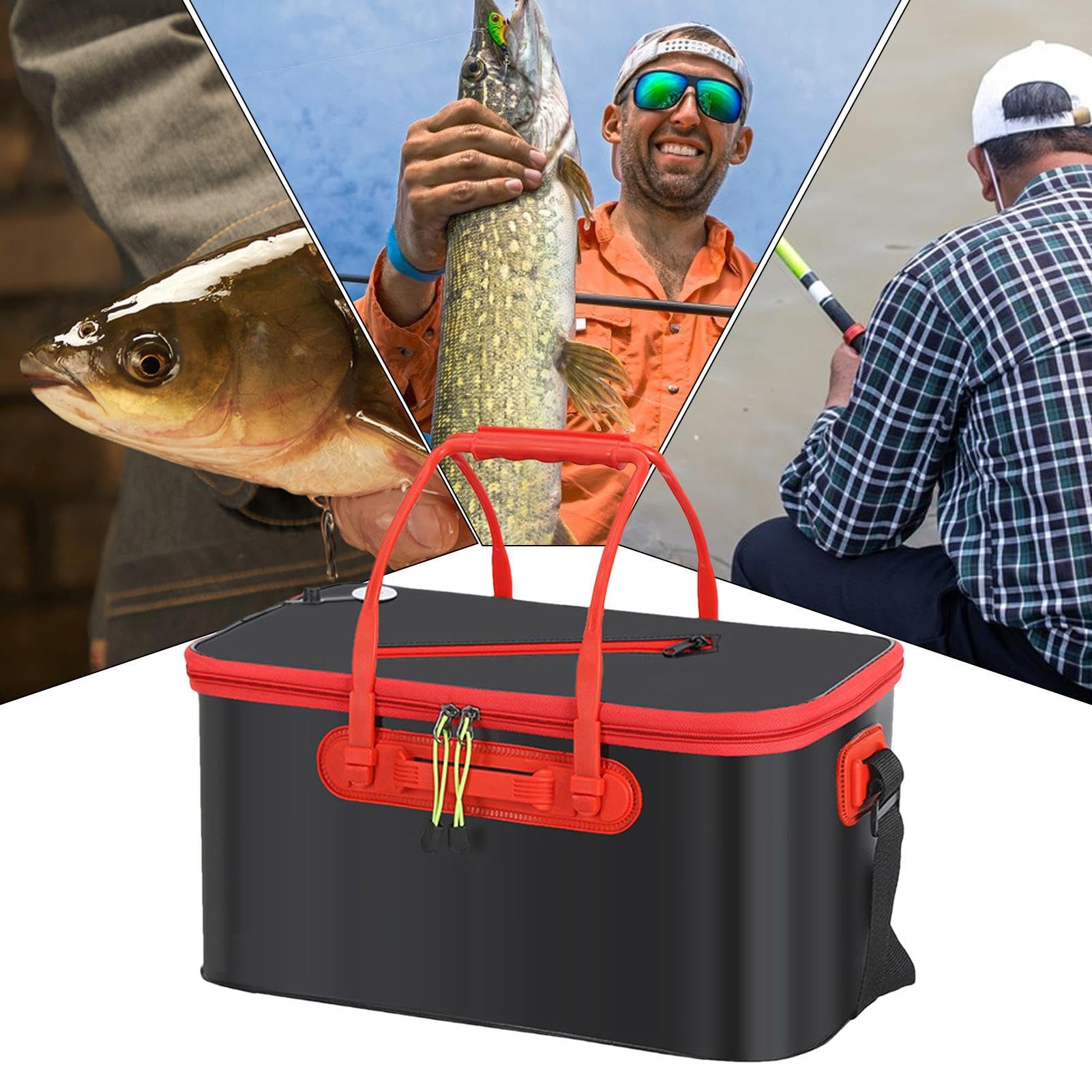 Secchio per pesci | Secchio pieghevole per esche | Borsa da pesca in EVA da campeggio all'aperto, secchio multifunzionale per la conservazione di pesci vivi