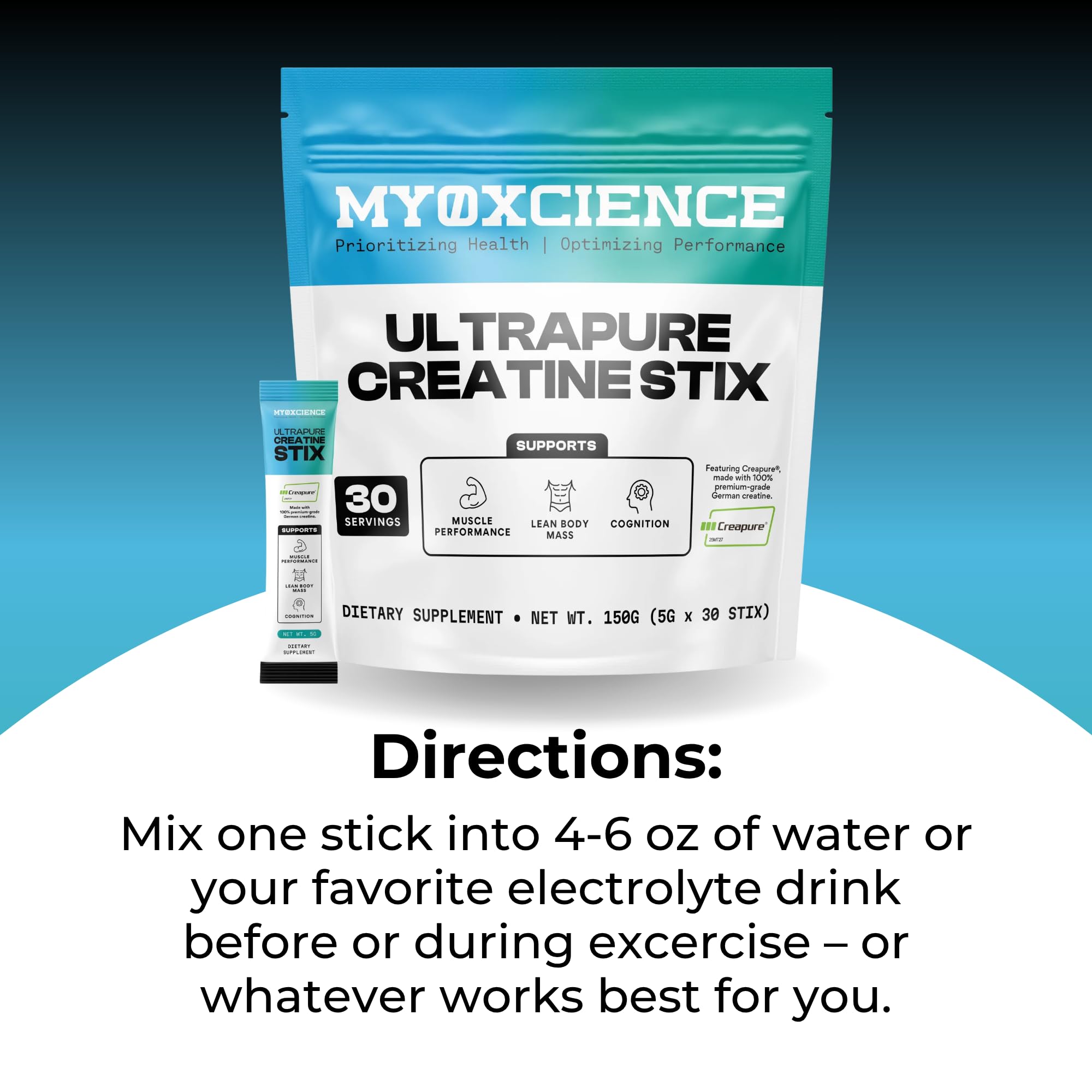 MYOXCIENCE Creapure® Creatine Stix | 5 Grams | Unflavored (30 Count Stix) — Amazon image 7