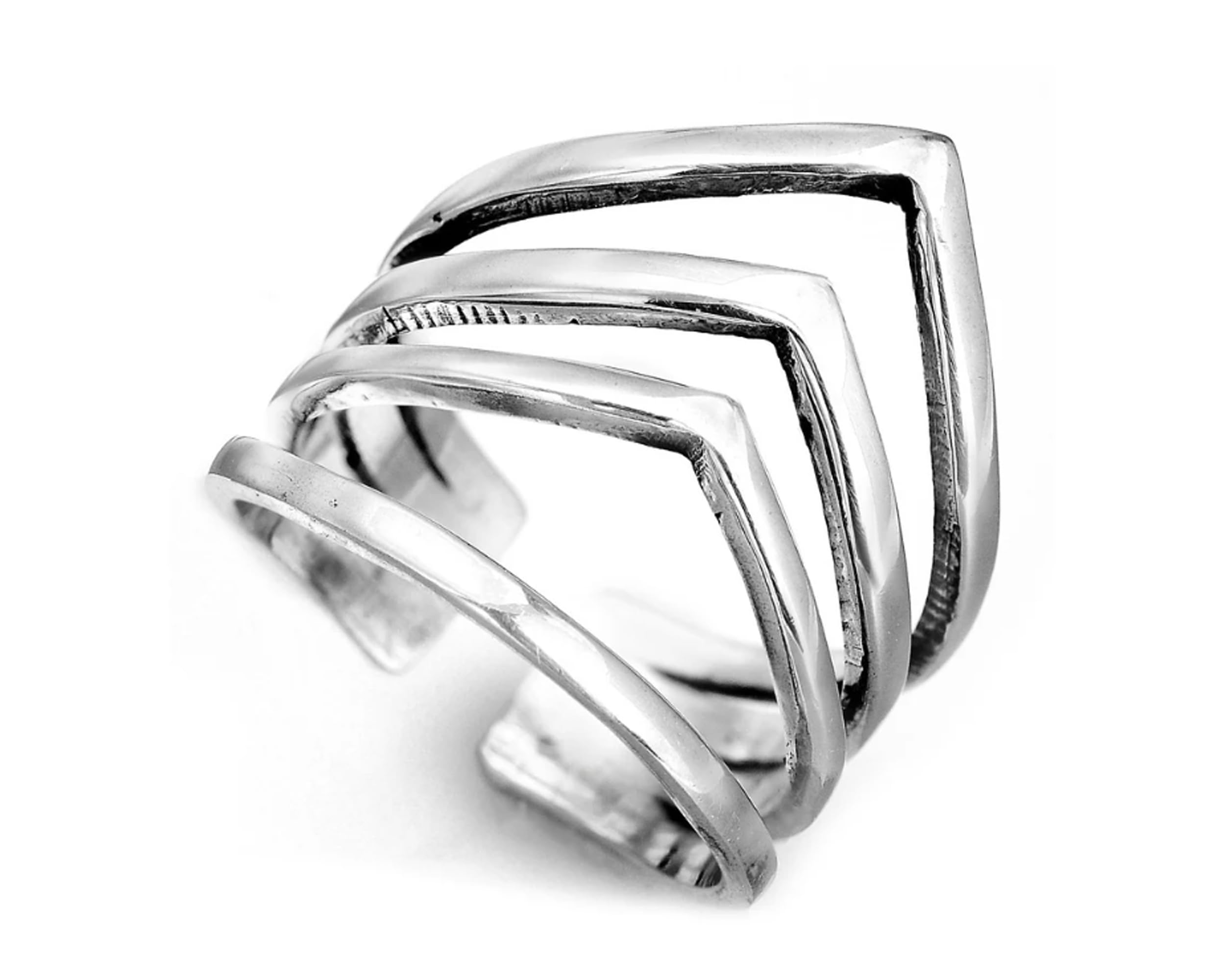 CustomChevron Ring, 925 Sterling Silver Ring, Boho Ring, Thumb Ring, Full Finger Ring, Dainty Ring, Handmade Ring, Adjustable Ring, Ring for woman, Jewellery By Laxmi Jewellers