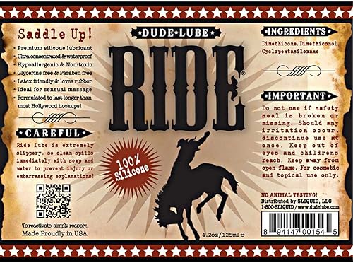 Miniatura 2 de Sliquid Ride Dude Lube Silicona - 4.2oz
