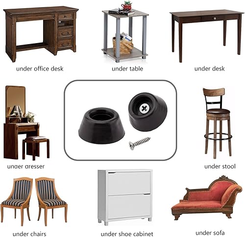 Miniatura 5 de 20 almohadillas redondas negras para muebles, patas antideslizantes para mesa, escritorio, silla, patas de sofá, deslizadores de muebles resistentes