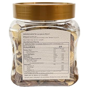 Premium Licorice Root Tea Slices  7.76oz (220g) 100% Natural, Cut & Sifted for Soothing & Digestive Support
