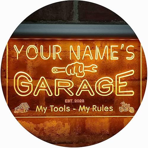Miniatura 17 de ADVPRO personalizado: tu nombre estación del año, garaje temático, cueva para hombres. Decoración con color LED neón único signo 24 x 16 pulgadas
