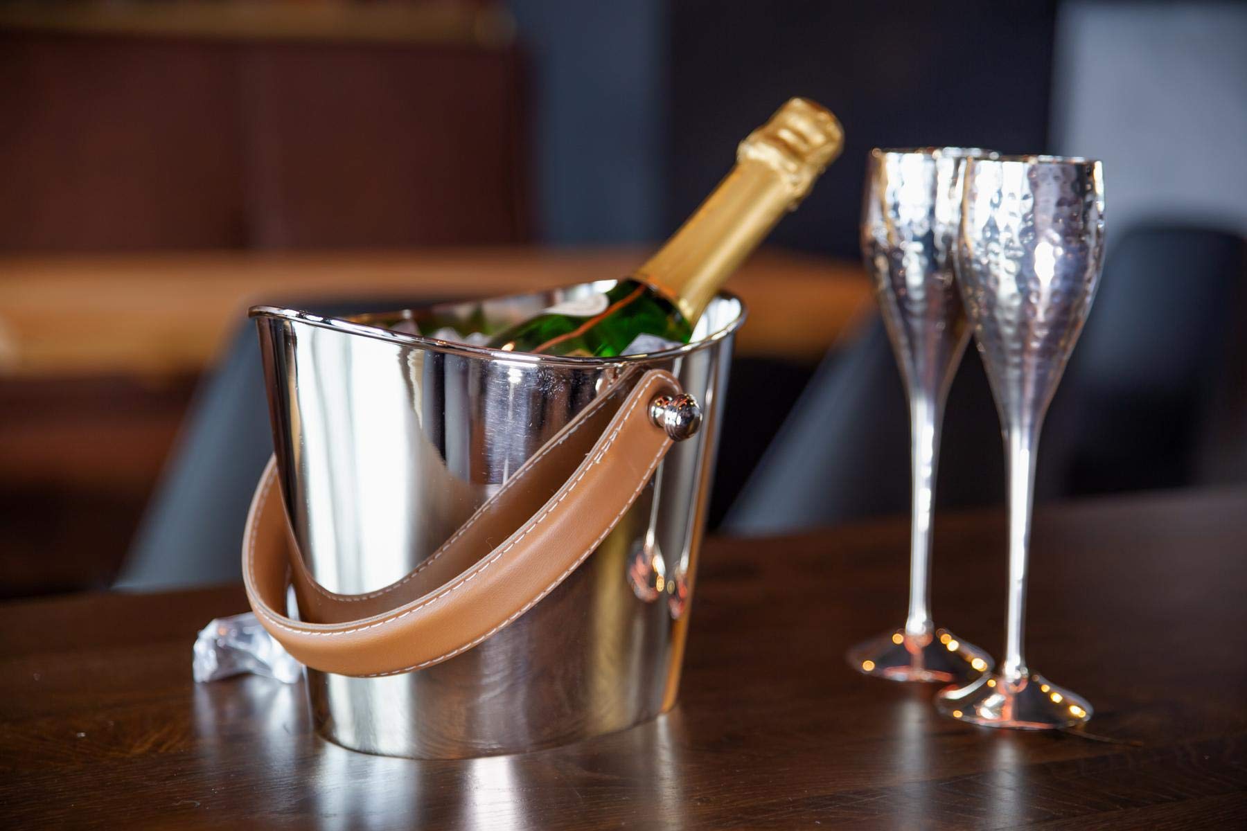 Secchiello Per Champagne EDZARD Nebraska - Acciaio Martellato Doppia Parete 20cm - Foto 8