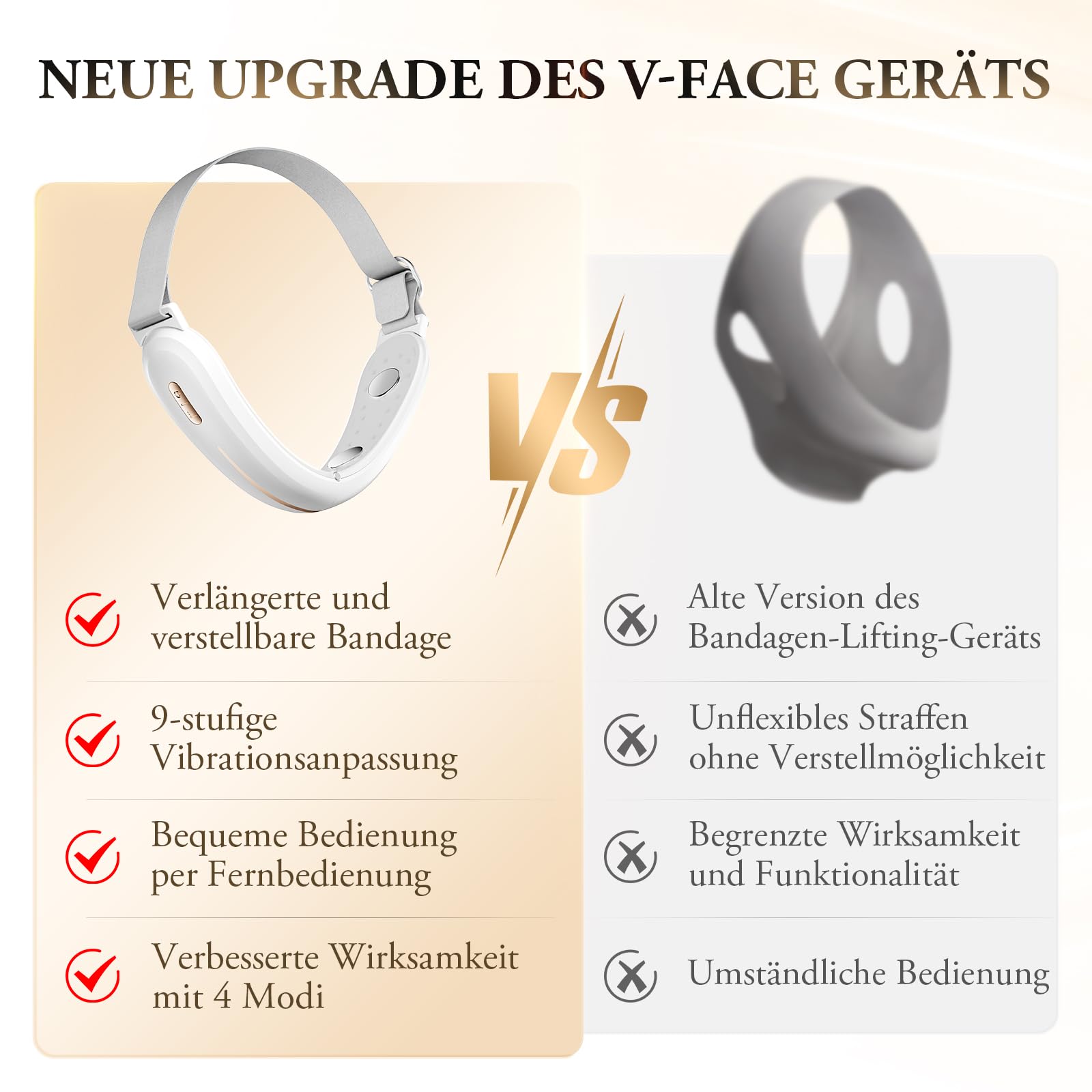 Elektrisches V-Face Shaping Massager, ANLAN Doppelkinn Entferner 9 Intensitätsstufen 4 EMS Modi Blau Rotlichtlampe Gesicht Gesichtsmassagegerät Gegen Falten 42°C Face Massager mit Fernbedienung, Typ-C