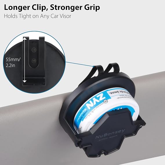 ZYN Holster for Car Visor, Design for Zyn Can & Pouch, Injection-Molded