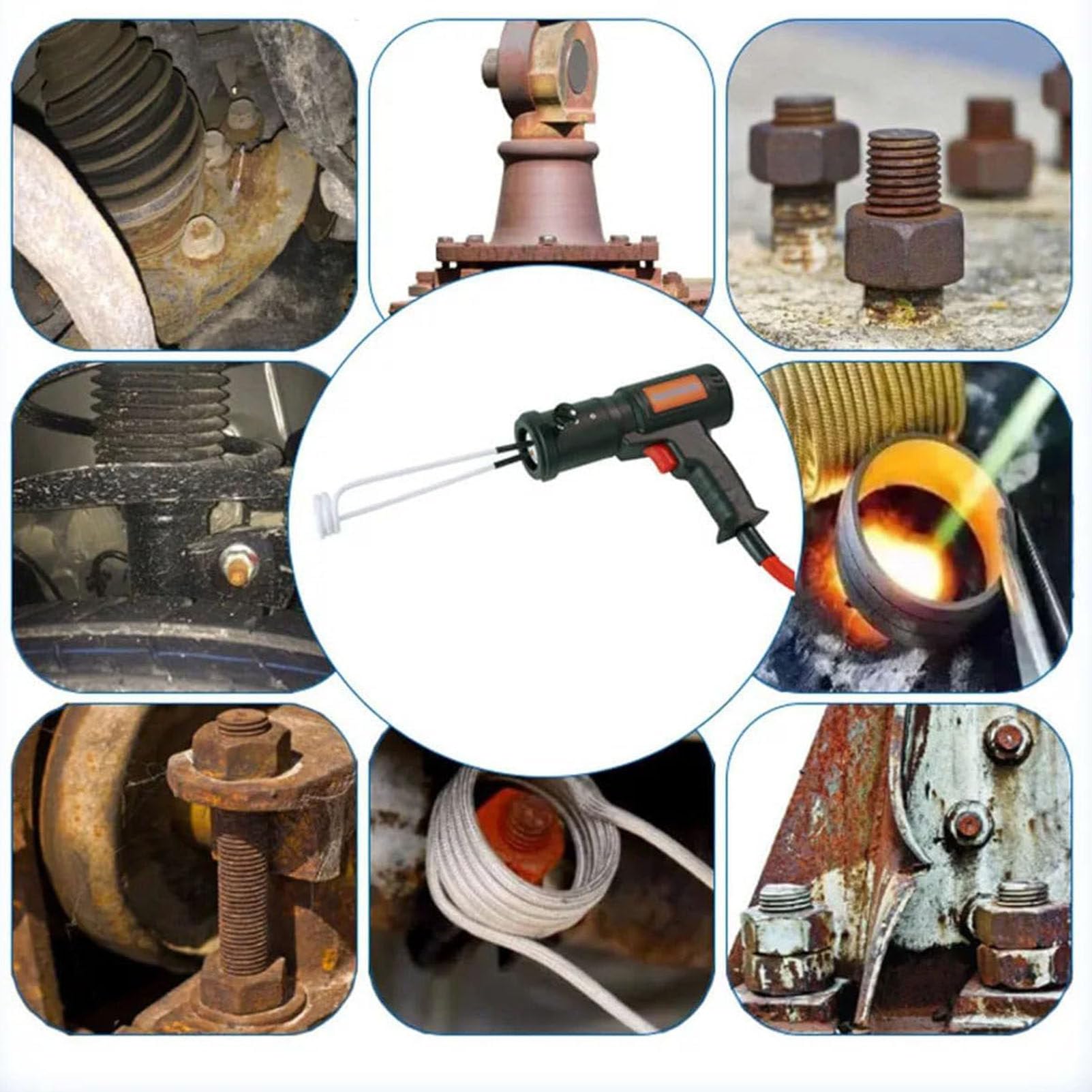 Kit de Calentador de inducción magnético, Herramienta de extracción de Pernos de Calentador magnético de Mano de 1500 W, Herramienta de extracción de Pernos de Calentamiento por inducción