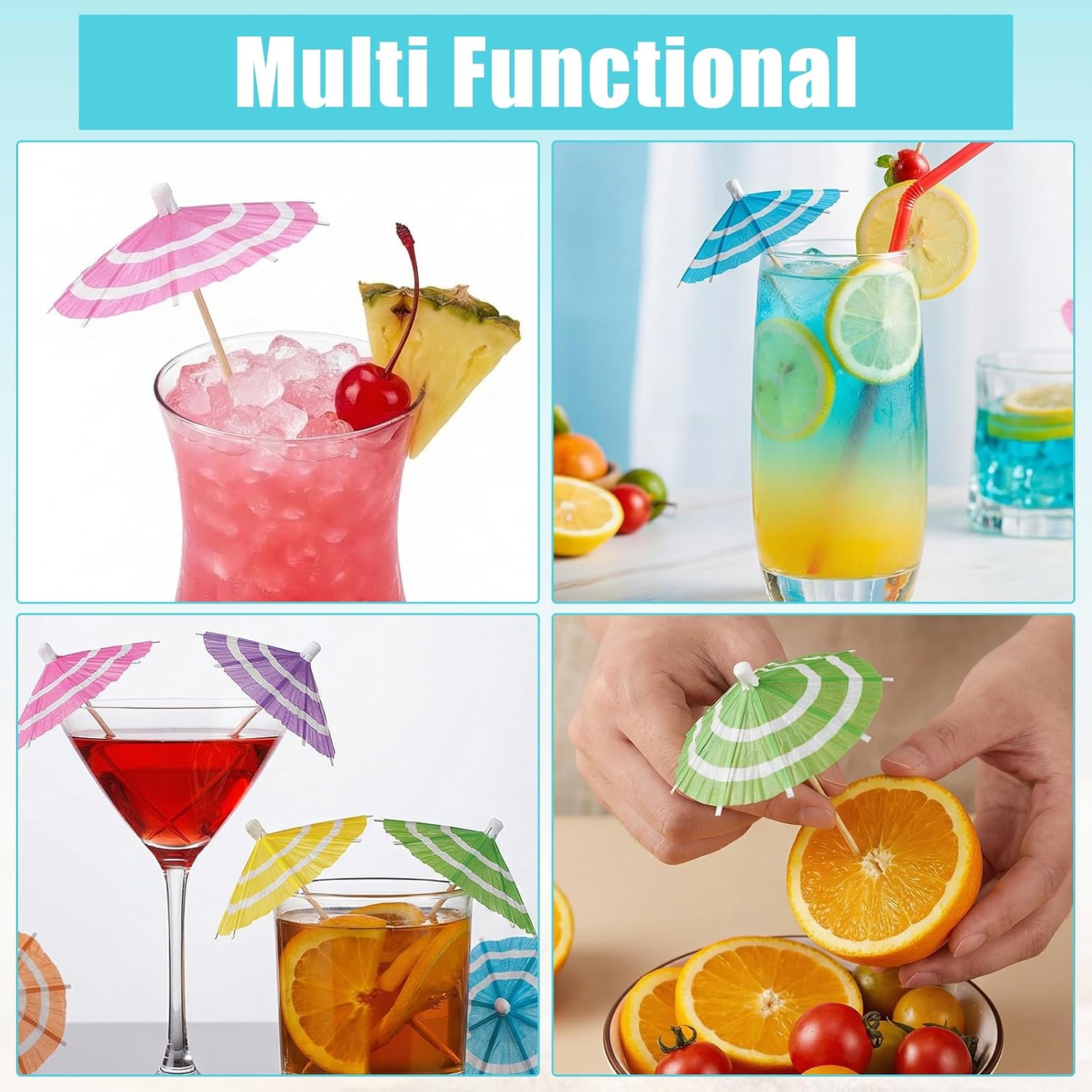 150pcs Drink Umbrellas Cocktail Picks, Mini Paper Drink Umbrella Toothpick for Tropical Drinks, Party Decor, Appetizers