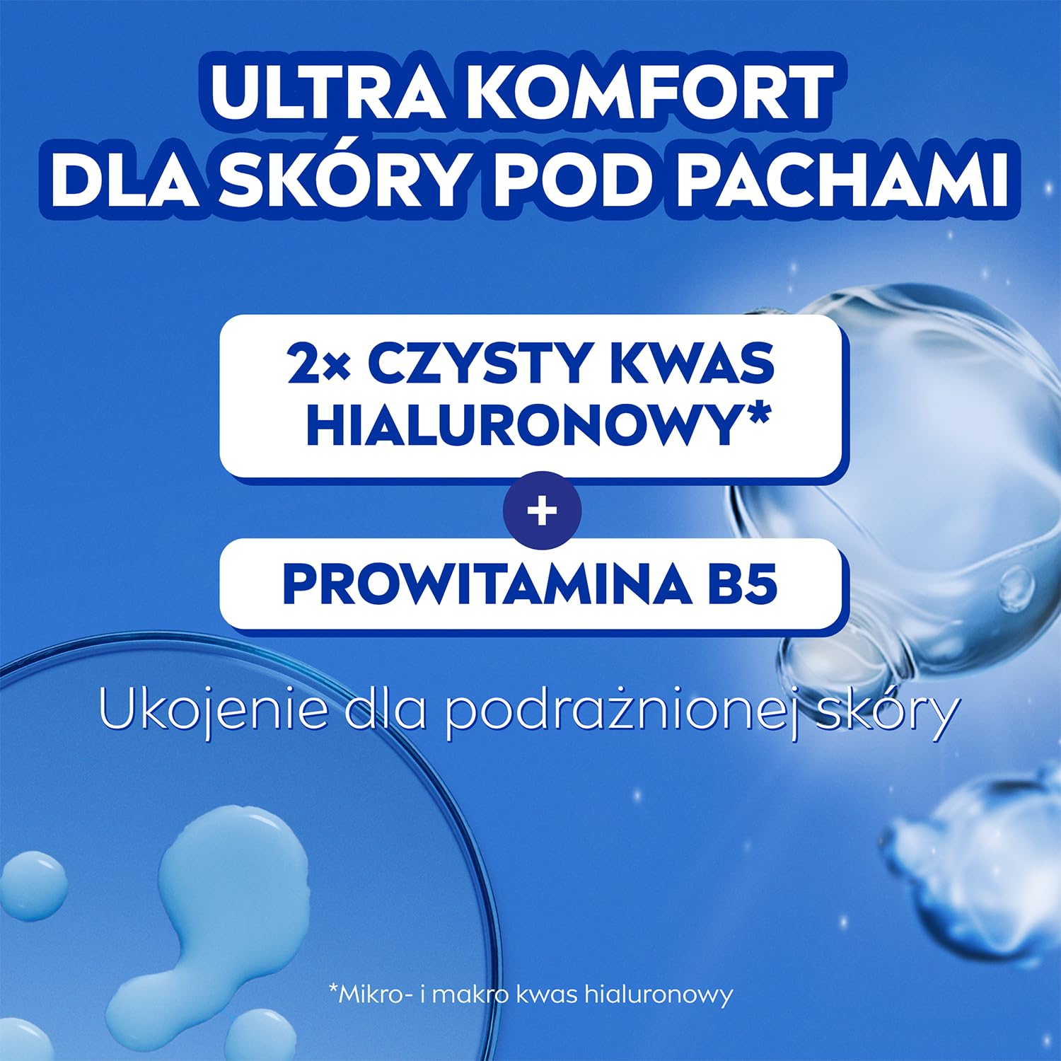 NIVEA Derma Control Clinical Ultra Comfort Antyperspirant w sztyfcie – 100h ochrony, kwas hialuronowy, pantenol (B5), ochrona przed podrażnieniami 50 ml