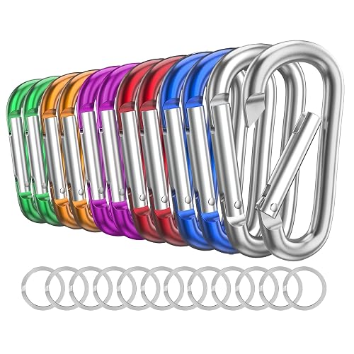 Carabiner Keychain Clip -3" Aluminum Carabiner D Ring, Caribeener Clips, Spring Snap Hook for Keychain Clip