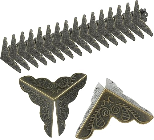 Zorveiio 8 protectores de esquina de metal, protectores de esquina de caja plateada de 1 x 1 pulgada, protectores decorativos de esquina de metal,