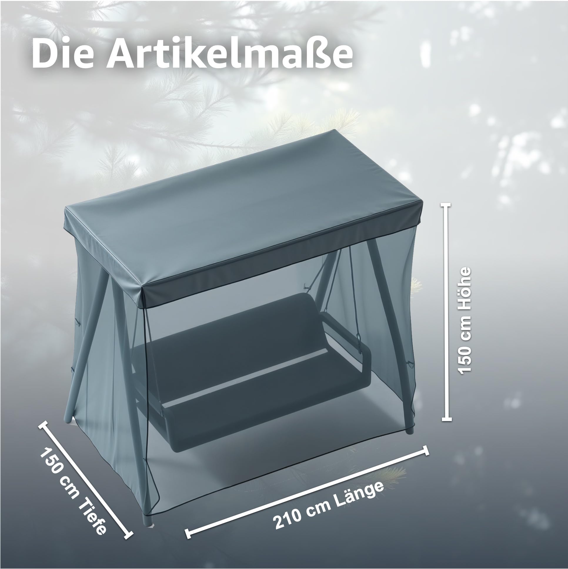 Beschermhoes schommelbank, voor 2,3,4-zits, afdekking, waterdicht, winddicht en uv-bescherming, scheurbestendig zeil, tuinschommel, 210 x 150 x 150 cm Beschermhoes schommelbank, voor 2,3,4-zits, afdekking, waterdicht, winddicht en uv-bescherming, scheurbestendig zeil, tuinschommel, 210 x 150 x 150 cm
