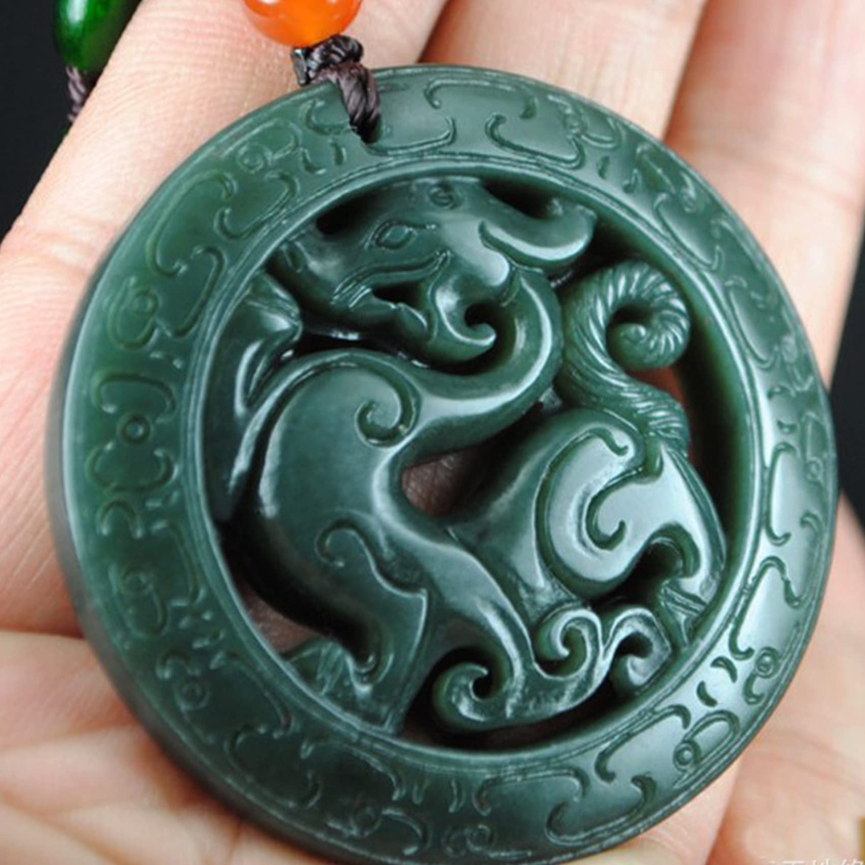 Naszyjnik z kamienia jadeitowego, amulet Feng Shui, chiński naszyjnik ze smokiem, prawdziwy certyfikowany jadeit klasy A, wisiorek z jadeitu Hetian, talizman dobrobytu, pieniądze, szczęście, unisex, z