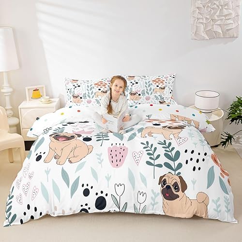 Vista 186 de Erosebridal Funda de edredón de zorro kawaii, juego de ropa de cama de zorro de dibujos animados, funda de edredón con 2 fundas de almohada para Fox