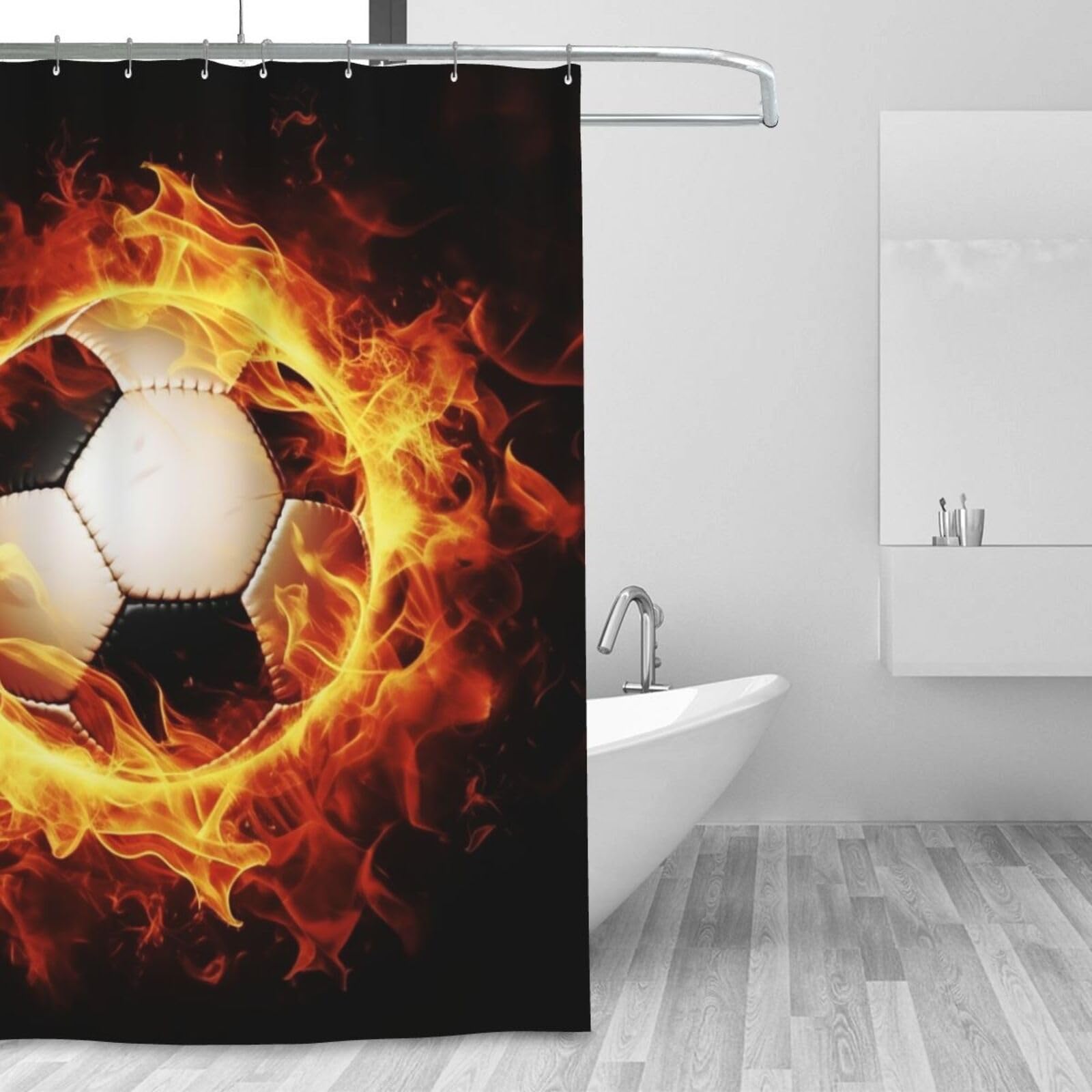 Rideau de douche d'hiver imperméable lavable 183x183cm football
