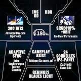 Minifire Écran Gaming 24 Pouces, 180 Hz, 1ms, Full HD(1920 x 1080) écran sans Cadre, Adpitive Sync, HDMI 1.4 & DP 1.2, 300Nits, sRGB 110%, Ultra-Thin Bezel, Adjustable Tilt - Noir （MFG24F4L） - 2