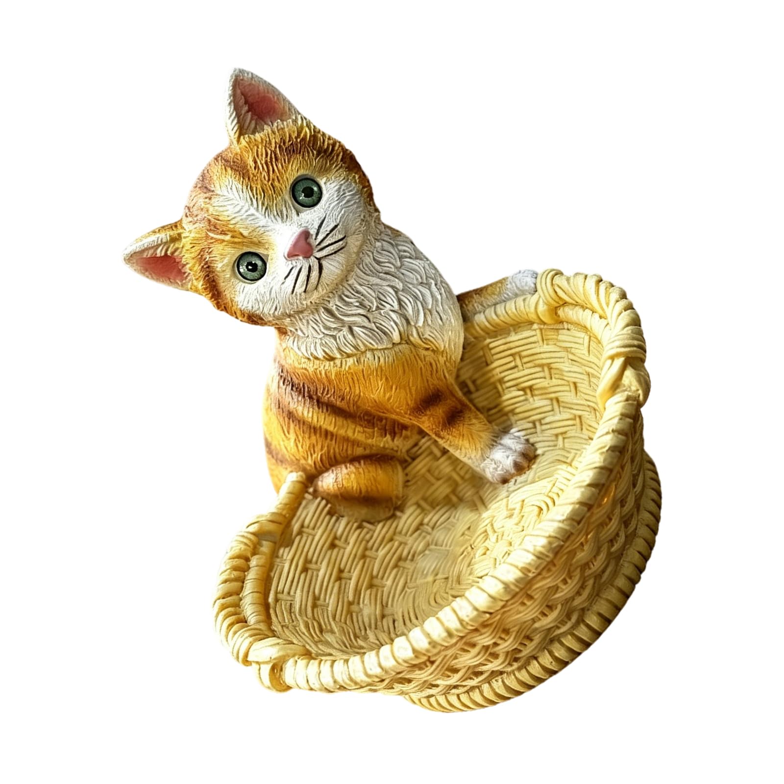 MCAOAL Item Holder Basket with Animal Figurine Accent, Entryway Tabletop Catchall Bowl for and Loose Essentials Animal Figurine Catchall Basket Entryway Tabletop Storage Decorative Coin Holder Bowl