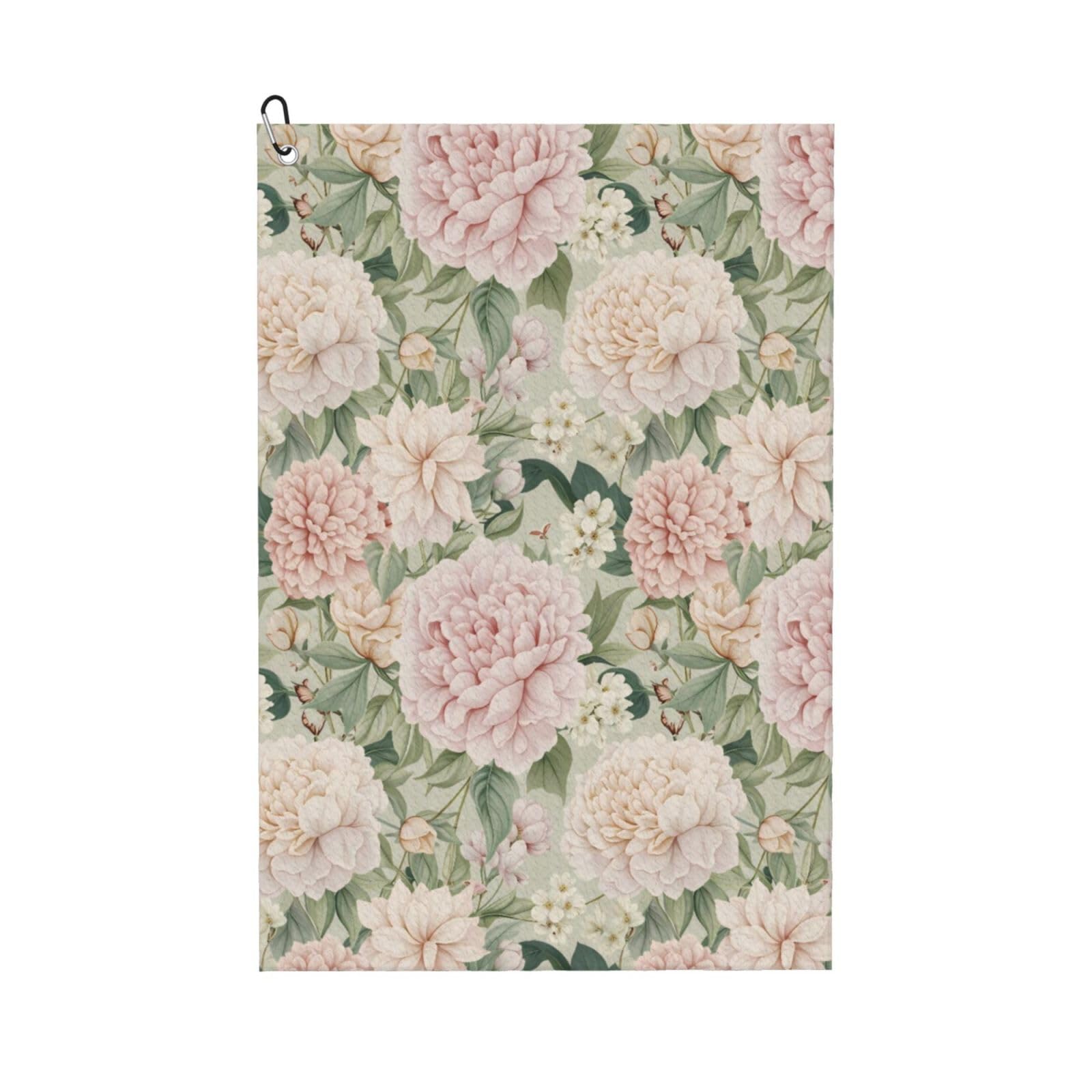Oudrspo Romantic Watercolor Beautiful Peony Flower Multi-Functional Golf Towel | Absorbent Quick Drying 16x24in