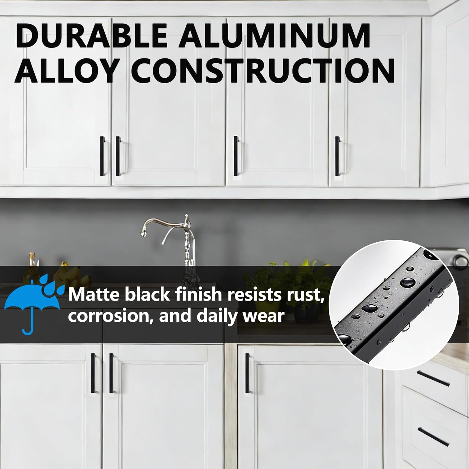 30 Pack Square Cabinet Pulls, Matte Black Kitchen Cabinet Handles, 4.13 Inch Cabinet Pulls with 3.75 Inch Hole Center, Drawer Pulls for Kitchen Cabinets, Bathroom Vanities & Dressers