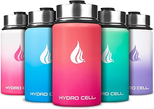 Miniatura 65 de HYDRO CELL Botella de agua aislada de acero inoxidable con pajilla, para bebidas frías y calientes, frasco de vacío de metal con tapa de rosca y