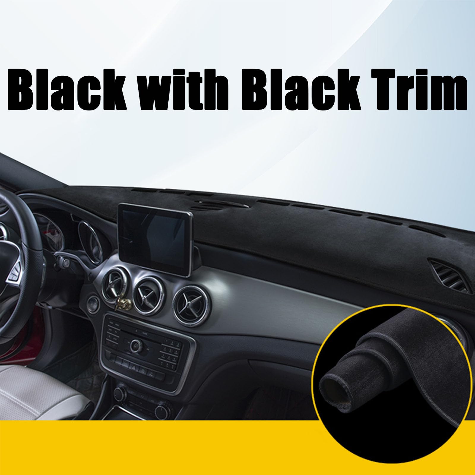 Voor Peugeot 207 206 Auto Auto Binnen Dashboard Cover Dashmat Tapijt Cape Zonnescherm Pad Rug Anti-UV(Black,RHD