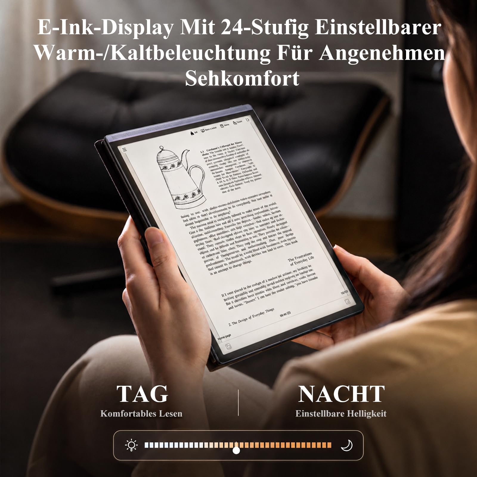 AINOTE Air 2 mit Hülle, 20,8 cm (8,2 Zoll) AI-Note-Taking-Tablet mit 24 Stufen einstellbarem Licht, elektronisches Notizbuch mit Stift, Sprach-zu-Text-Transkription, mehrsprachige