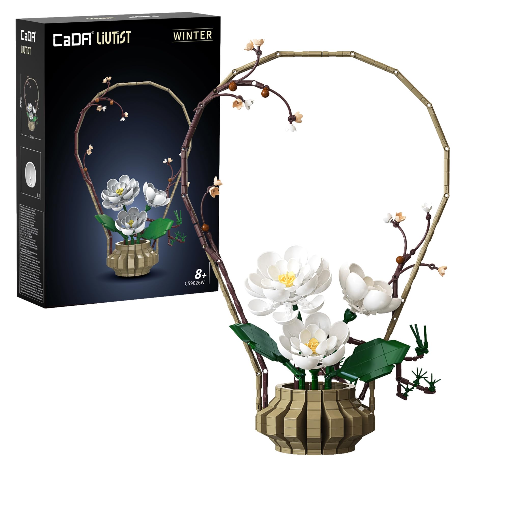CaDA Oriental Winter Floral Art - 990 Pieces - Self-Build Brick Building Block Model C59026W